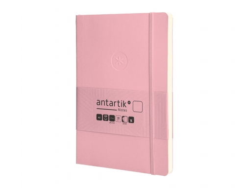 Cuaderno con gomilla Antartik notes tapa blanda A5 hojas lisas rosa pastel TX95, imagen 5 mini