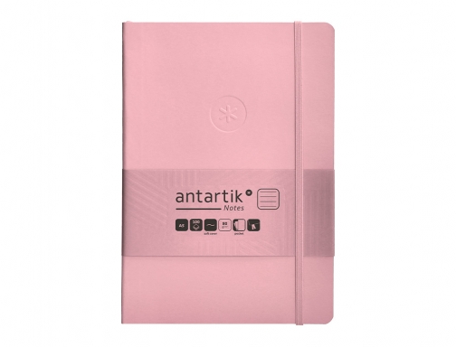 Cuaderno con gomilla Antartik notes tapa blanda A5 hojas rayas rosa pastel TX97, imagen 3 mini