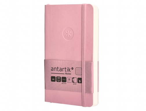 Cuaderno con gomilla Antartik notes tapa blanda A6 cuadricula rosa pastel 100 TY02, imagen 5 mini