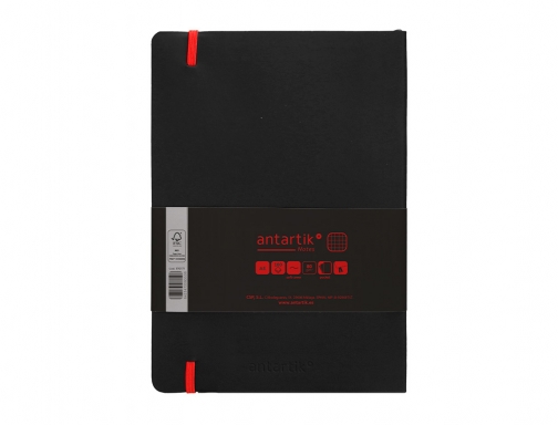 Cuaderno con gomilla Antartik notes tapa blanda A5 hojas cuadricula negro y TY06, imagen 4 mini