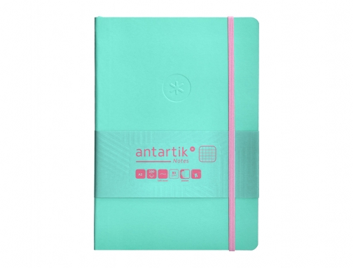 Cuaderno con gomilla Antartik notes tapa blanda A5 hojas cuadricula rosa y TY20, imagen 3 mini