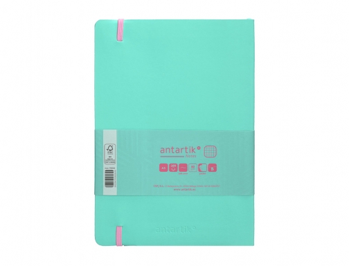 Cuaderno con gomilla Antartik notes tapa blanda A5 hojas cuadricula rosa y TY20, imagen 4 mini