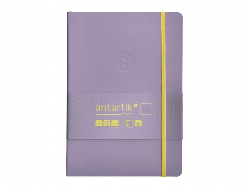 Cuaderno con gomilla Antartik notes tapa blanda A5 hojas lisas morado y TY24, imagen 3 mini