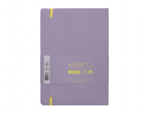 Cuaderno con gomilla Antartik notes tapa blanda A5 hojas lisas morado y TY24, imagen 4 mini