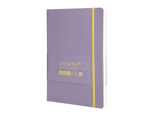 Cuaderno con gomilla Antartik notes tapa blanda A5 hojas lisas morado y TY24, imagen 5 mini