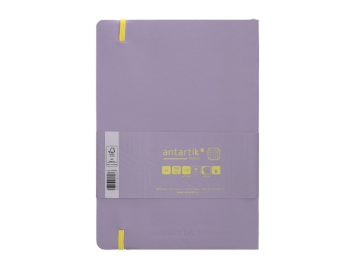 Cuaderno con gomilla Antartik notes tapa blanda A5 hojas cuadricula morado y TY27, imagen 4 mini