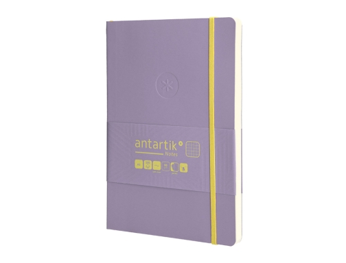 Cuaderno con gomilla Antartik notes tapa blanda A5 hojas cuadricula morado y TY27, imagen 5 mini