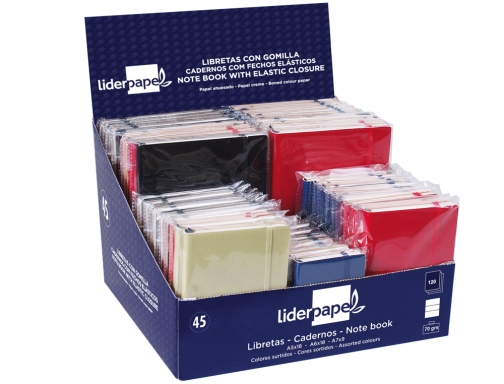 Libreta Liderpapel simil piel 120 hojas 70g m2 cuadro 4mm + indice 37499, imagen 2 mini