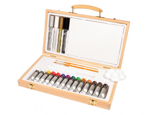 Maletin de pinturas acrilicas Daler rowney madera 26 piezas 334x204x50 mm D12650055000, imagen 2 mini