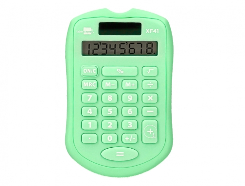 Calculadora Liderpapel bolsillo xf42 8 digitos solar y pilas color verde 94x59,5x10,5mm 169728, imagen 4 mini