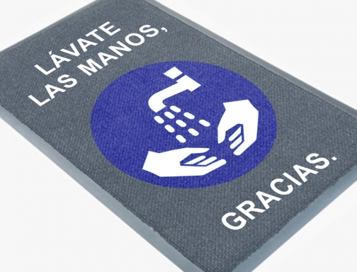 Alfombra para suelo de paso novus lavate las manos gracias fondo gris Novus dahle JJ47853E, imagen 3 mini