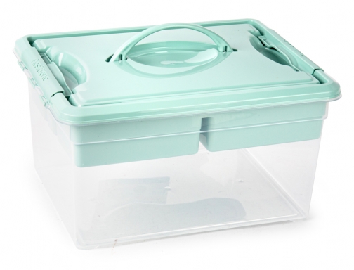 Caja organizadora plastico Plasticforte n 9 con bandeja colores surtidos 27x34x18 cm 153211A, imagen 2 mini