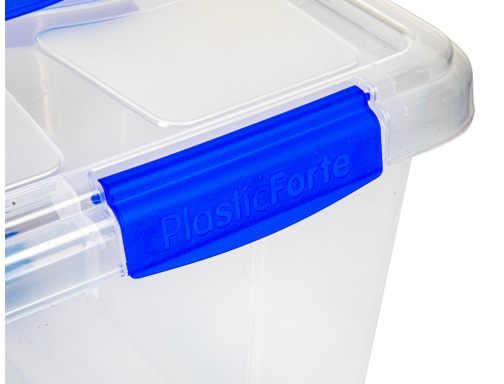 Contenedor plastico Plasticforte n 7 transparente con tapa 61l 73x41x32 cm 11118, imagen 3 mini