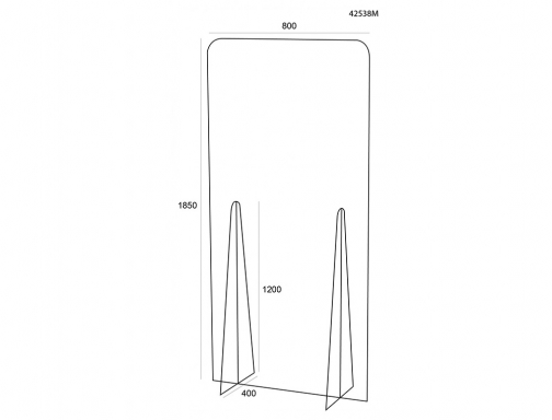 Pantalla de proteccion Archivo 2000 de pie metacrilato transparente 900x1850 mm 42538M CS TP, imagen 3 mini