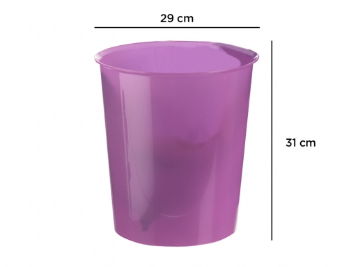 Papelera plastico Archivo 2000 violeta translucido 16 litros 290x310 mm 43532, imagen 2 mini