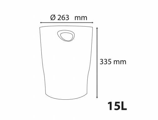 Papelera plastico Exacompta ecobin skandi reciclada 15 l colores surtidos 335x263 mm 453606D, imagen 3 mini