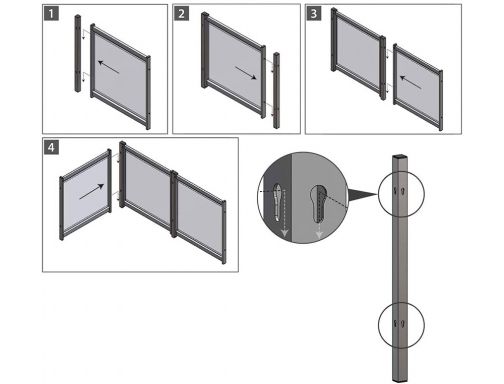 Soporte conector Nobo para pantalla separadora modulares Nobo premium plus 1915557, imagen 4 mini