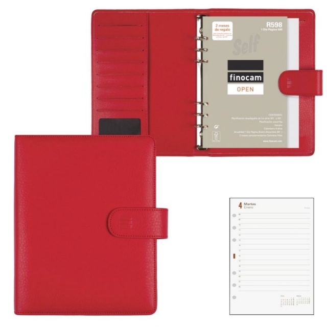 Agenda Finocam Easy Leo 500 un Dia Pagina Rojo 17x21 cm 2025, imagen 3 mini