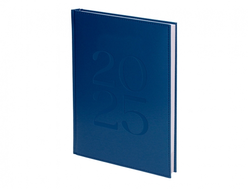 Agenda encuadernada Liderpapel creta 170x240 mm 2025 dia pagina color azul papel 170491, imagen 5 mini