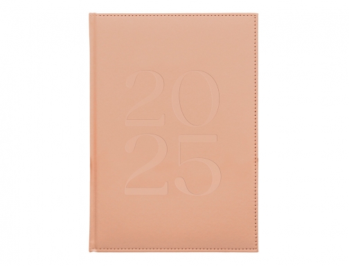 Agenda encuadernada Liderpapel creta 170x240 mm 2025 dia pagina color rosa nude 170490, imagen 3 mini