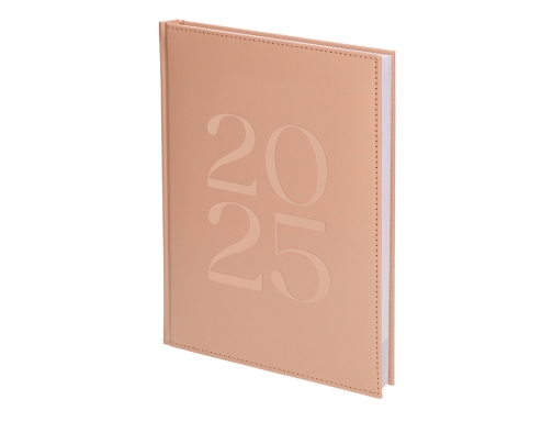 Agenda encuadernada Liderpapel creta 170x240 mm 2025 dia pagina color rosa nude 170490, imagen 5 mini