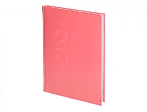 Agenda encuadernada Liderpapel creta 170x240 mm 2025 dia pagina color rosa papel 170493, imagen 5 mini