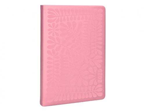 Agenda encuadernada Liderpapel icaria A5 2025 da pgina color rosa papel 70 170508, imagen 5 mini