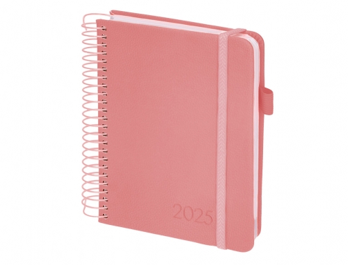 Agenda encuadernada Liderpapel neon A5 2025 da pgina color rosa papel 70 170453, imagen 5 mini