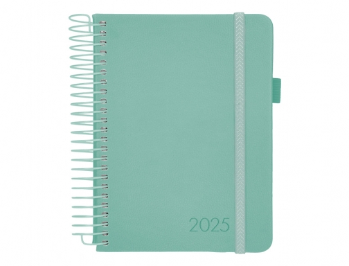 Agenda encuadernada Liderpapel neon A5 2025 da pgina color verde papel 70 170454, imagen 3 mini