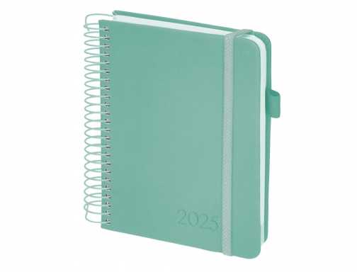 Agenda encuadernada Liderpapel neon A5 2025 da pgina color verde papel 70 170454, imagen 5 mini