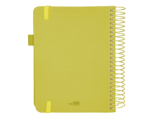 Agenda encuadernada Liderpapel neon A5 2025 da pgina color amarillo papel 70 170455, imagen 4 mini