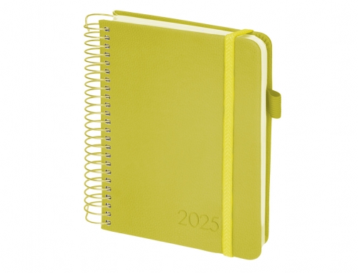 Agenda encuadernada Liderpapel neon A5 2025 da pgina color amarillo papel 70 170455, imagen 5 mini