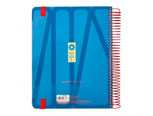 Agenda espiral Antartik bold A5+ 2025 dia pagina color azul papel 80 170545, imagen 4 mini