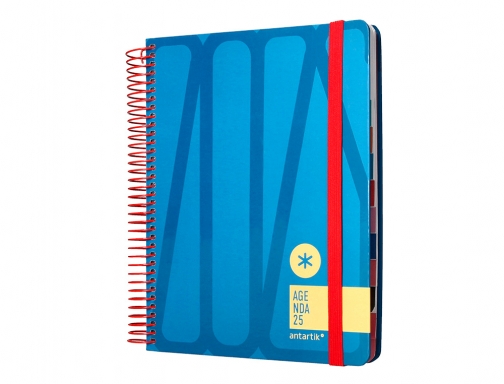 Agenda espiral Antartik bold A5+ 2025 dia pagina color azul papel 80 170545, imagen 5 mini