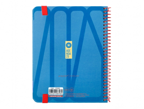 Agenda espiral Antartik bold A6 2025 semana vista color azul papel 80 170548, imagen 4 mini