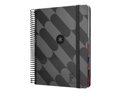 Agenda espiral Antartik pattern A5+ 2025 da pgina color negro papel 80 170550, imagen 5 mini