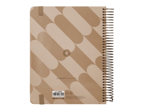 Agenda espiral Antartik pattern A5+ 2025 da pgina color rosa nude papel 170551, imagen 4 mini