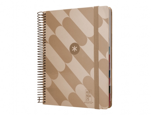 Agenda espiral Antartik pattern A5+ 2025 da pgina color rosa nude papel 170551, imagen 5 mini