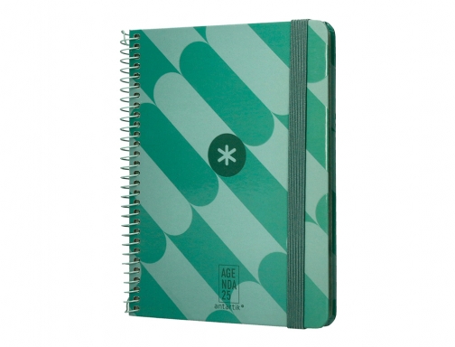 Agenda espiral Antartik pattern A6+ 2025 semana vista color verde papel 80 170556, imagen 5 mini