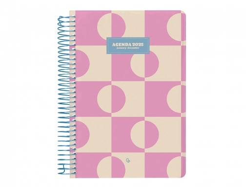 Agenda espiral Liderpapel classic 2025 da pgina diseos surtidos papel 70 gr 170376, imagen 3 mini