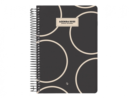 Agenda espiral Liderpapel classic A4 2025 dia pagina blanco y negro 2 170380, imagen 3 mini