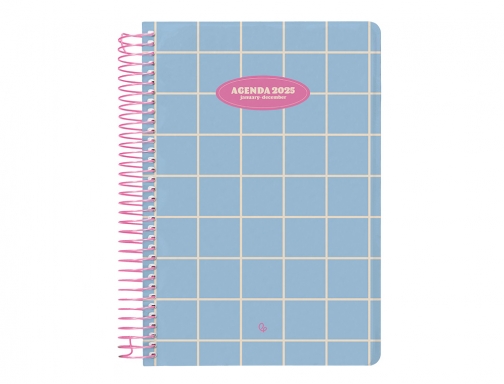 Agenda espiral Liderpapel classic A4 2025 semana vista vista azul claro papel 170382, imagen 3 mini