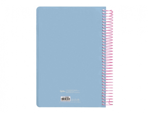 Agenda espiral Liderpapel classic A6 2025 dia pagina color azul claro papel 170398, imagen 4 mini