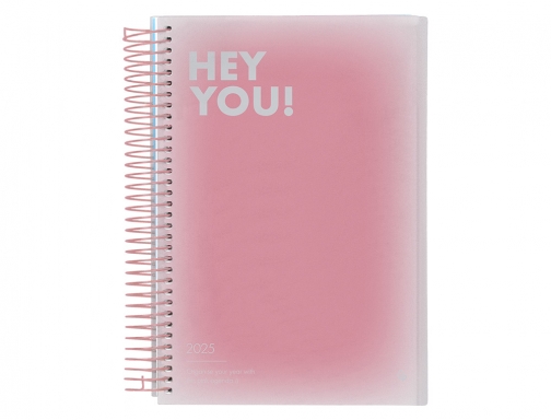 Agenda espiral Liderpapel gazi A4 2025 da pgina color rosa papel 70 170402, imagen 3 mini