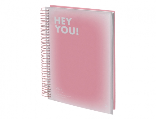 Agenda espiral Liderpapel gazi A4 2025 da pgina color rosa papel 70 170402, imagen 5 mini