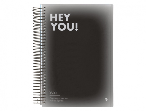 Agenda espiral Liderpapel gazi A4 2025 da pgina color negro papel 70 170404, imagen 3 mini