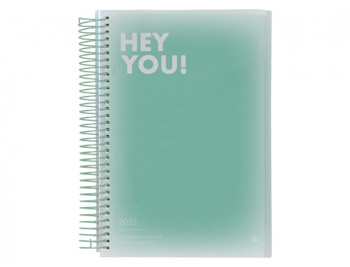 Agenda espiral Liderpapel gazi A4 2025 da pgina color verde papel 70 170405, imagen 3 mini