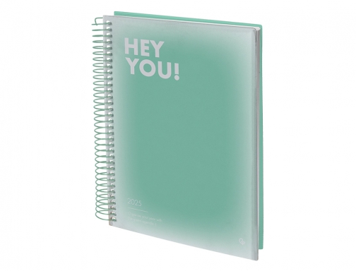 Agenda espiral Liderpapel gazi A4 2025 da pgina color verde papel 70 170405, imagen 5 mini