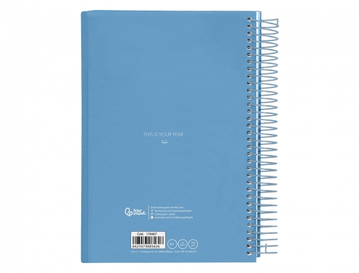 Agenda espiral Liderpapel gazi A5 2025 da pgina color azul papel 70 170407, imagen 4 mini