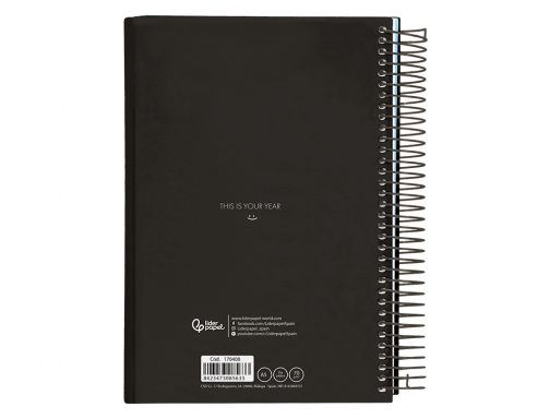 Agenda espiral Liderpapel gazi A5 2025 da pgina color negro papel 70 170408, imagen 4 mini